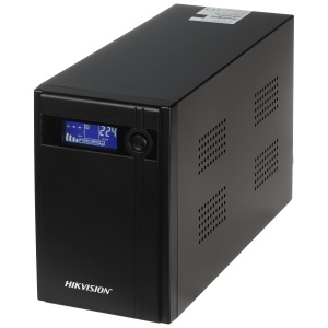 UPS back‑up HikVision DS‑UPS2000, AVR integrat pentru stabilizare tensiune, incarcare super rapida, gama larga intrare, protectie la suprasarcina, scurt‑circuit si supratensiuni, port USB pentru control remote si afisaj LCD pentru starea sistemului