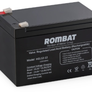 Acumulator stationar pentru UPS 12V 12Ah Rombat HGL12-12, baterie plumb-acid etansata VRLA, dimensiuni 151x99x95 mm, ciclu lung de viata, performanta stabila pentru sisteme UPS, echipamente electronice si back-up