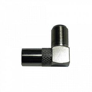 Adaptor coaxial 90 grade Mekpro MK043-FTV90, conector F mama la TV tata, constructie metalica robusta, ideal pentru spatii inguste in spatele televizoarelor, conexiune stabila, transfer semnal fara interferente