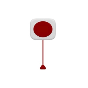 Buton de apel pat pacient Hikvision DS‑KHS3100, montaj pe perete, sfoara 60 cm, alimentare 9‑24 VDC, dimensiuni 86.4×86.4×19 mm, temperatura de functionare −10°C ~ 55°C, design ergonomic pentru apel rapid de asistenta