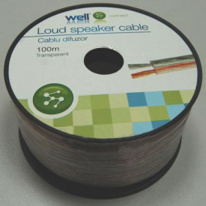 Cablu difuzor Well transparent LSP-CCA2.00TT-100-WL