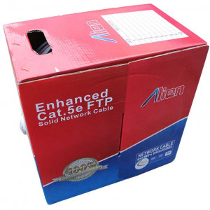 Cablu retea FTPcat.5eALIEN, conductor aluminiu-cuprat CCA 0.5mm, 4 perechi torsadate cu folie de poliester si ecranaj, manta PVC, frecventa 100MHz, ideal pentru sisteme de supraveghere si retele date, pret per metru