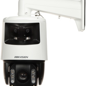 Camera IP HikVision PTZ 6 MP DS‑2SE7C432MWG‑EB/26(F0) panoramic/4 MP PTZ, zoom optic 32×/digital 16×, AcuSense detectie persoane/vehicule, captare fete, IR 200 m PTZ, lumina alba 30 m panoramic, alarma audio/stroboscop, ONVIF - Img 2