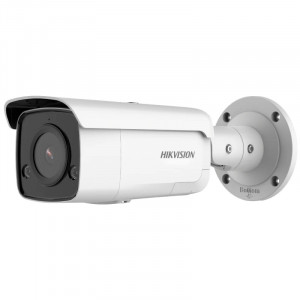 Camera supraveghere IP HikVision Bullet 2MP DS-2CD2T26G2-ISU/SL(2.8mm)(D), AcuSense, DarkFighter, stroboscop si alarma audio, bidirectional audio, WDR 120dB, compresie H.265+, clasificare om si vehicul, protectie IP67, slot card