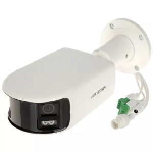 Camera supraveghere IP HikVision Bullet 6MP DS-2CD2T66G2P-ISU/SL(2.8mm), 180° PanoVu, DarkFighter, Live Guard (alarma audio si stroboscop), AcuSense, audio bidirectional, 120 dB WDR, protectie IP67, slot card, imagine panoramica fara unghiuri moarte - Img 3