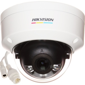 Camera supraveghere IP HikVision dome 2MP DS-2CD1127G0-L(2.8mm)(D), tehnologie ColorVu imagini color 24/7, performanta excelenta in lumina slaba, compresie H.265+, protectie IP67 si IK08 rezistenta vandalism