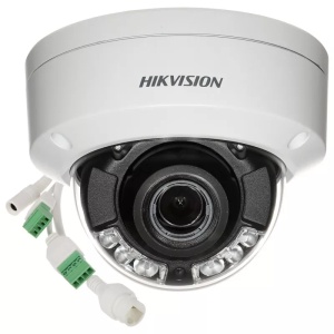 Camera supraveghere IP HikVision Dome 4MP DS-2CD2747G2T-LIZS(2.8-12mm)(eF), ColorVu, Smart Hybrid Light, Lentila Varifocala Motorizata, AcuSense, 130 dB WDR, protectie IP67 si IK10, slot card 512GB, H.265+, analiza video inteligenta, metal, 2K