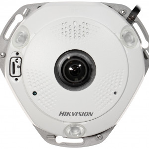 Camera supraveghere IP HikVision fisheye 12MP DS-2CD63C5G0-IVS(1.29mm) DeepinView, lentila Immervision, IR 15m, Heatmap, moduri multiple dewarping, microfon si difuzor incorporat, audio bidirectional, slot card - Img 5