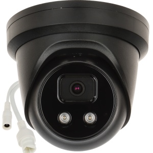 Camera supraveghere IP HikVision Turret 4MP DS-2CD2346G2-ISU/SL(2.8mm) Black, AcuSense, Live Guard, alarma audio-vizuala, DarkFighter, WDR 120dB, audio bidirectional, IP67, slot card SD, carcasa metalica neagra - Img 2