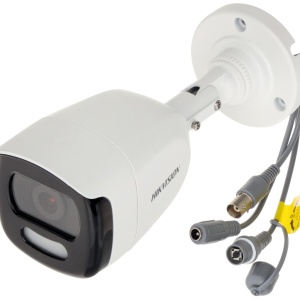 Camera supraveghere Turbo HD Hikvision Bullet 2MP DS-2CE12DFT-F(3.6mm), tehnologie ColorVu, imagini color 24/7, lumina alba 40m, WDR real 130dB, 4 in 1 (TVI/AHD/CVI/CVBS), protectie exterior IP67, carcasa metalica - Img 3