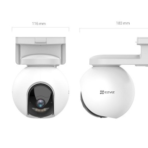 Camera supraveghere Wi-Fi Ezviz PT 4MP CS-HB8 (4MP) exterior, alimentare baterie 10400 mAh, Full Color noaptea, IR 15m, detectie umana, lentila 4mm, Pan 340 grade, IP65, audio bidirectional - Img 2