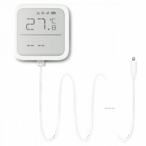 Detector de temperatura si umiditate wireless Hikvision DS-PDTPH-E-WE, AX PRO, ecran LCD, sonda externa inclusa, 868 MHz, criptare AES-128, monitorizare prin aplicatie, design modular, tehnologie anti-bruiaj - Img 2