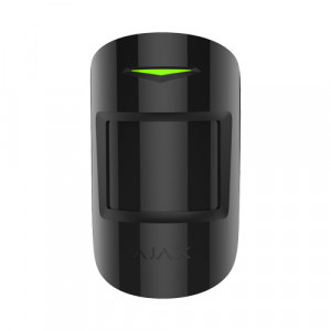 Detector miscare wireless Ajax MotionProtect Plus Jeweller, senzor PIR si microunde (MW) 24GHz, distanta 12m, imunitate animale 20kg, ideal pentru incaperi cu curenti aer, distanta 1200m, autonomie 5 ani, negru