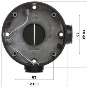 Doza de conexiuni HikVision DS-1260ZJ(Black), cutie de distributie pentru camere de supraveghere bullet, material aliaj de aluminiu, culoare Hikvision Black, rezistenta la intemperii, montaj la exterior - Img 2