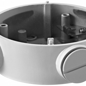 Doza de jonctiune Hikvision DS-1260ZJ pentru camere de supraveghere tip bullet, fabricata din aliaj de aluminiu, culoare Hikvision White, ideala pentru protejarea conexiunilor electrice la exterior si interior, design rezistent si durabil pentru montaj pe