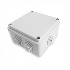 Doza derivatie patrata Gewiss GW44004, dimensiuni 100x100x50mm, protectie IP55 si IK08, material tehnopolimer fara halogeni, 6 intrari cu presetupe, capac cu suruburi inox, rezistenta la foc 650 grade Celsius
