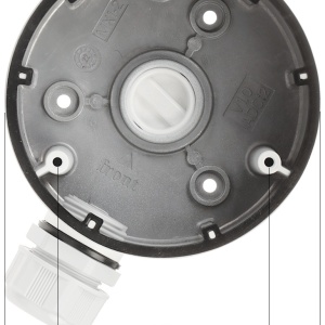 Doza jonctiune HikVision rotunda DS-1280ZJ-TR13, material aliaj de aluminiu, culoare alb Hikvision, montaj profesional camere supraveghere, rezistenta la intemperii, organizare cabluri, design compact, uz exterior - Img 3