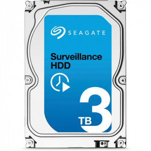 Hard disk 3TB Seagate Surveillance seria ST3000VX006, format 3.5 inch, interfata SATA 3, buffer 64MB, timp de acces redus, optimizat pentru scriere intensiva si functionare 24/7 in sisteme de supraveghere video
