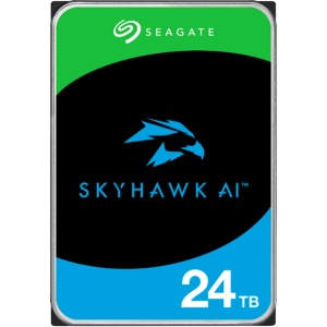 HDD intern Seagate SkyHawk AI 24TB ST24000VE002 SATA III 3.5", 7200RPM, 512MB cache, optimizat pentru supraveghere video 24/7 si AI, interfata SATA 6Gb/s, fiabilitate ridicata, ideal pentru DVR/NVR surveillance