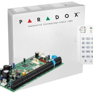 Kit alarmă Paradox SP6000(CT) + tastatură K10V LED verticală, cutie metalică AWO000EI cu transformator, 8-32 zone, compatibil senzori fum 2 fire