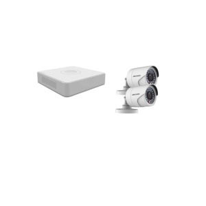 Kit supraveghere video Hikvision 2MP, cu 2 camere 2MP de exterior/interior MK102