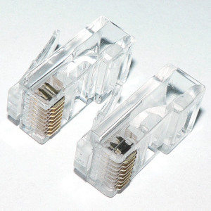 Mufa retea / internet UTP Cat5e RJ45-UTP5E, mufa RJ45 , folosit impreuna cu cleste de sertizat, material plastic rezistent, tip bulk, utilizare retele internet - Img 2