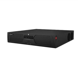NVR 32 canale Hikvision DS-9632NI-M8/R, rezolutie 8K, sursa redundanta, 8 sloturi HDD, banda 320 Mbps, RAID 0/1/5/6/10, 2x HDMI si 2x VGA independente, analiza video inteligenta (ANPR, Fisheye), montaj rackabil 2U