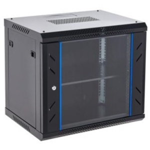 Rack metalic de perete 9U WB-6409, standard 19 inch, dimensiuni 600x450x501mm, sarcina maxima 60kg, negru, protectie IP20, panouri laterale detasabile, usa cu deschidere 180 grade, livrare dezasamblata, tabla 0.6mm
