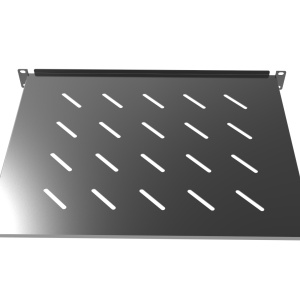 Raft metalic pentru rack Hikvision DS-XSPB04-S/B, 1U standard pentru cabinet 19″, SPCC cold-rolled steel, capacitate incarcare 20 kg, suport de montaj echipamente retea si server