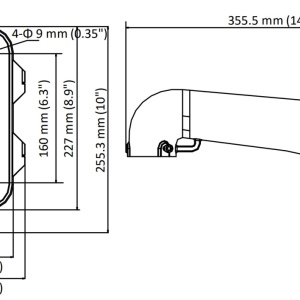 Suport camera supraveghere tip dome HikVision DS-1604ZJ-BOX-P, montaj pe perete cu doza de conexiuni inclusa, material aluminiu rezistent, dimensiuni 395.5 x 281.2 x 170.7 mm, culoare alba, design robust - Img 7