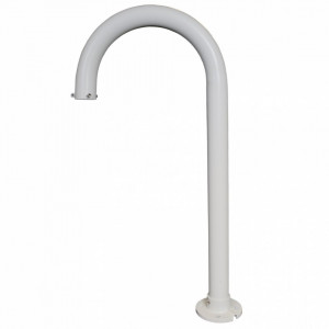 Suport de perete Hikvision DS-1619ZJ tip Swan Neck pentru camere PTZ, fabricat din aliaj de aluminiu si otel, culoare Hikvision White, design curbat pentru vizibilitate optima, ideal pentru montaj pe parapet sau acoperis la exterior