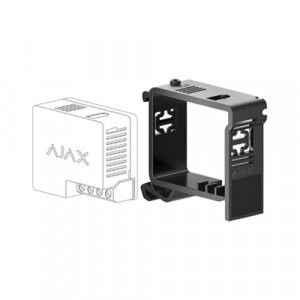 Suport fixare Ajax DIN Holder pentru relee Relay si WallSwitch, montaj pe sina DIN 35mm, material policarbonat rezistent, design compact, culoare negru, set stickere inclus, temperatura operare -25C pana la +60C