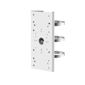 Suport montare pe stalp HikVision DS-1275ZJ-Y din otel inoxidabil cu tratament anti-coroziv, diametru reglabil intre 67mm si 127mm, structura monobloc ultra-rezistenta, ideal pentru camere box si carcase speciale