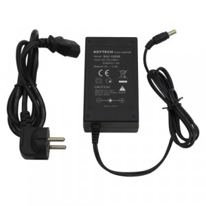 Sursa de alimentare 12V 5A Asytech SDC-12D5E, putere 60W, mufa 5.5x2.1mm, tensiune reglabila +/- 10%, eficienta inalta, protectie suprasarcina, design compact, compatibila camere supraveghere si benzi LED - Img 2