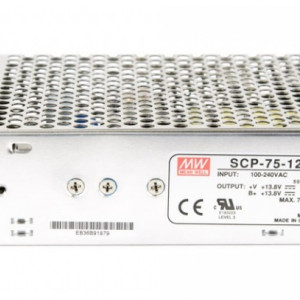 Sursa in comutatie Mean Well SCP-75-12, iesire 13.8V 5.4A, functie incarcare acumulator, protectie suprasarcina si scurtcircuit, carcasa metalica protectie, consum redus 0.75W, tensiune intrare 85-264V AC, dimensiuni compacte - Img 4