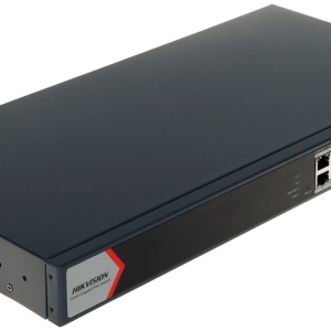 Switch cu management Hikvision DS‑3E1518P‑EI/M, 16×Gigabit PoE + 1×Gigabit RJ45 + 1×Gigabit fibra, buget PoE 130 W, suport VLAN 802.1Q, economisire energie EEE, STP/RSTP, detectie cablu, DHCP snooping, protectie supratensiune 6 kV - Img 2