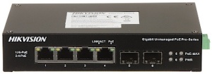 Switch PoE 4 Porturi Gigabit HikVision DS-3T0506HP-E/HS, Industrial Harsh, 1 port Hi-PoE 60W (802.3bt), 2 porturi SFP Fiber, PoE Watchdog, temperaturi extreme (-30°C la 65°C), protectie 6KV, carcasa metalica, Fanless - Img 3