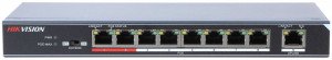 Switch PoE unmanaged HikVision DS-3E0109P-E, 8 porturi Fast Ethernet PoE, 1 port Uplink, transmisie pana la 300m, functia VIP port, protectie supratensiune 6KV, Intelligent PoE Management, carcasa metalica - Img 2