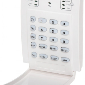 Tastatura LED verticala Paradox K10V, afisare 10 zone si 2 partitii, functie StayD, compatibila Spectra SP si Magellan, 1 intrare zona, 7 butoane actiune rapida, indicatoare stare armare, montaj vertical