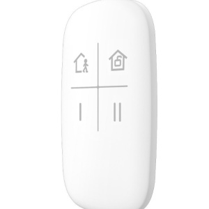 Telecomanda wireless Hikvision DS‑PKF1‑WE(B) cu armare/dezarmare stay si away, functii lock/unlock, configurare completa prin aplicatie, enrolare multipla usoara, baterie usor de inlocuit si transmisie anti‑jamming fiabila