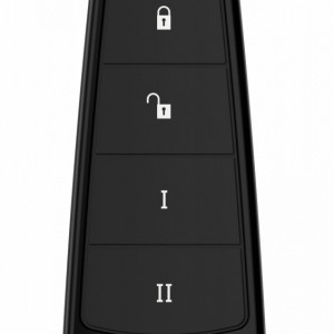 Telecomanda wireless tip Keyfob HikVision DS-PKFS-4(868MHz), tehnologie radio bidirectionala 868MHz, distanta comunicare 500m in camp deschis, 4 butoane programabile, indicator LED stare, securitate sporita