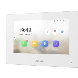 Videointerfon IP Hikvision DS-KH6320-LE1/White(B), ecran touch 7 inch TFT, rezolutie 1024 x 600, alimentare standard PoE, Plug & Play, vizualizare live post exterior si camere IP, multilingv - Img 2
