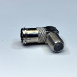 Adaptor coaxial unghiular 90 grade FC-020, mufa F mama la mufa TV mama, conector metalic argintiu, ideal pentru conexiuni in spatii inguste, montaj rapid prin infiletare, pachet 1 bucata - Img 3