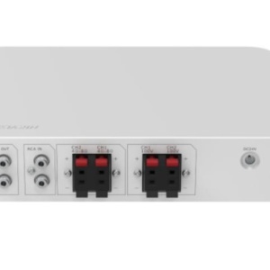 Amplificator audio analogic Hikvision DS‑QAE0A60G1‑VB 60W cu 2 zone, intrari USB/Bluetooth/MIC/RCA, ajustare volum pe doua zone, design compatibil sisteme PA analogice - Img 2