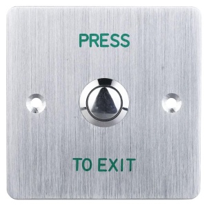 Buton de iesire din otel inoxidabil, montaj incastrat, ND-EB26, iesire contact NO/NC, dimensiuni 86 x 86 x 25 mm, panou rezistent, design elegant, utilizare in sisteme de control acces, durabilitate ridicata, argintiu