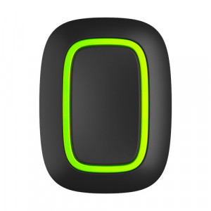 Buton panica si automatizare wireless Ajax Button Jeweller, protectie la apasare accidentala (dubla/lunga), distanta 1300m, IP55, control scenarii smart home, criptare AES, autonomie baterie pana la 5 ani, negru