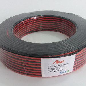 Cablu alimentare rosu-negru Alien MK024-CA075, sectiune 2x0.75mm, conductor aluminiu-cuprat, izolatie PO rezistenta, tensiune 300/500V, functionare pana la +70 grade Celsius, ideal pentru sisteme audio si curenti slabi, rola 10m - Img 3