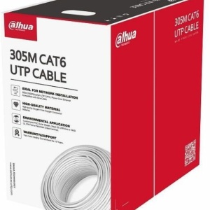 Cablu retea UTP CAT5e Dahua DH-PFM920I-5EU-C, cupru solid de inalta puritate (Oxygen-free copper), rola 305m, manta PVC ignifuga (Eca), optimizat pentru PoE, garantie 10 ani