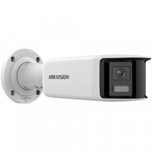 Camera Hikvision IP Panoramic View 180, 4MP AcuSense cu microfon incorporat si Strobe light Panoramic View DS-2CD2T47G2P-LSU/SL(C)