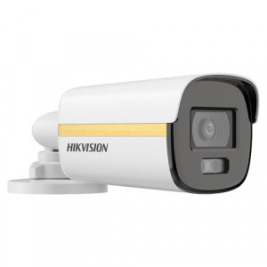 Camera supraveghere Analog Hikvision Bullet 5MP DS-2CE12KF3T-LE(2.8mm), tehnologie ColorVu si Smart Hybrid Light, iluminare duala 40m, 130dB True WDR, imagini color 24/7, tehnologie PoC, 3D DNR, protectie IP67, carcasa metal
